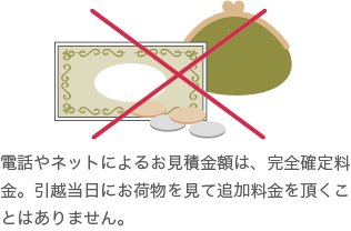 追加料金を頂くことはありません